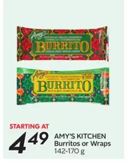 Sobeys AMY'S KITCHEN Burritos or Wraps offer