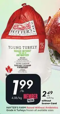 Sobeys HAYTER'S FARM Raised Without Antibiotics Grade A Turkeys offer