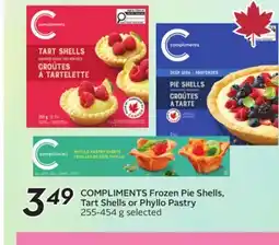 Sobeys COMPLIMENTS Frozen Pie Shells, Tart Shells or Phyllo Pastry offer
