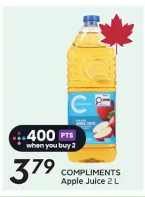 Sobeys COMPLIMENTS Apple Juice offer