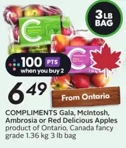 Sobeys COMPLIMENTS Gala, McIntosh, Ambrosia or Red Delicious Apples offer