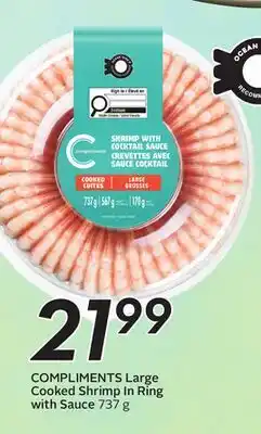 Sobeys COMPLIMENTS Large Cooked Shrimp In Ring with Sauce offer