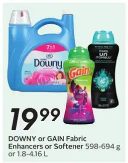 Sobeys DOWNY or GAIN Fabric Enhancers or Softener offer
