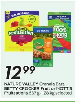 Sobeys NATURE VALLEY Granola Bars, BETTY CROCKER Fruit or MOTT'S Fruitsations offer