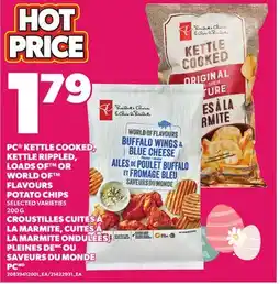 Independent Grocer PC KETTLE COOKED, KETTLE RIPPLED, LOADS OF OR WORLD OF FLAVOURS POTATO CHIPS offer