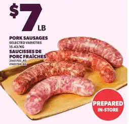 Independent Grocer PORK SAUSAGES offer