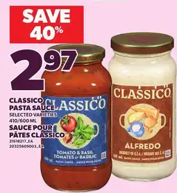 Independent Grocer CLASSICO PASTA SAUCE, 410/600 ML offer