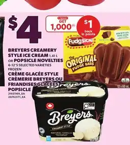 Independent Grocer BREYERS CREAMERY STYLE ICE CREAM, 1.41 L OR POPSICLE NOVELTIES 6-12'S offer