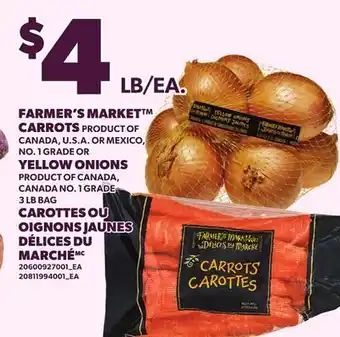 Independent Grocer FARMER'S MARKET CARROTS OR YELLOW ONIONS, 3 LB BAG offer
