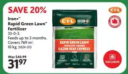 Home Hardware Iron + Rapid Green Lawn Fertilizer offer