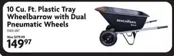 Home Hardware 10 Cu. Ft. Plastic Tray Wheelbarrow with Dual Pneumatic Wheels offer