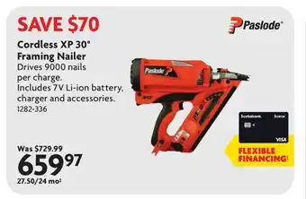 Home Hardware Cordless XP 30° Framing Nailer offer