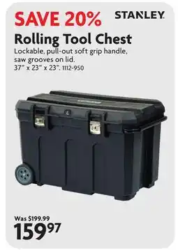 Home Hardware Rolling Tool Chest offer