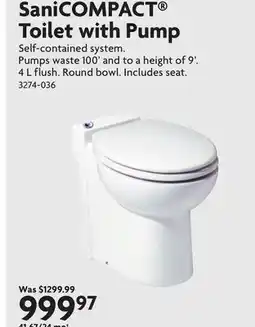 Home Hardware SaniCOMPACT Toilet with Pump offer