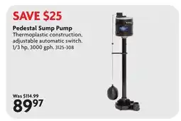 Home Hardware Pedestal Sump Pump offer
