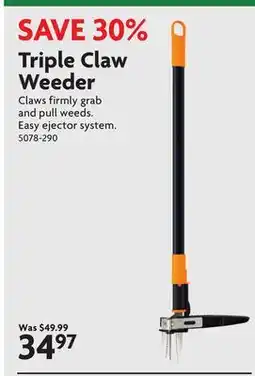 Home Hardware Fiskars Garden Tools 5075-353 Triple Claw Weeder Claws offer