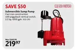 Home Hardware Submersible Sump Pump offer