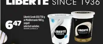 Real Canadian Superstore LIBERTÉ GREEK 650/750 G OR MÉDITERRANÉE 900 G, YOGURT offer