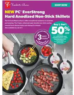 Real Canadian Superstore PC EVERSTRONG HARD ANODIZED SKILLETS, SAUTE PANS OR SKILLET SETS offer