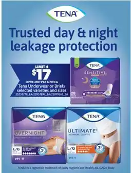 Real Canadian Superstore TENA UNDERWEAR OR BRIEFS offer