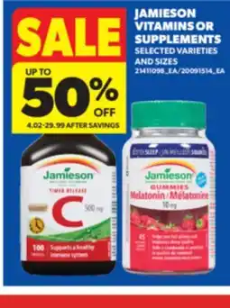 Real Canadian Superstore JAMIESON VITAMINS OR SUPPLEMENTS offer