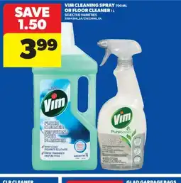 Real Canadian Superstore VIM CLEANING SPRAY, 700 ML OR FLOOR CLEANER, 1 L offer