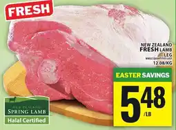 Food Basics NEW ZEALAND FRESH LAMB LEG offer