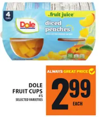 Food Basics DOLE FRUIT CUPS offer