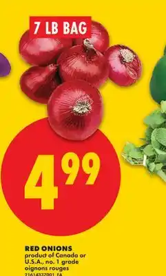 No Frills RED ONIONS, 7 LB BAG offer