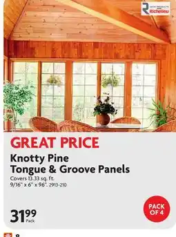 Home Hardware Knotty Pine Tongue & Groove Panels offer