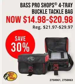 Cabela's BASS PRO SHOPS 4-TRAY BUCKLE TACKLE BAG offer