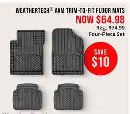 Cabela's WEATHERTECH AVM TRIM-TO-FIT FLOOR MATS offer