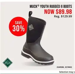 Cabela's MUCK YOUTH RUGGED II BOOTS offer