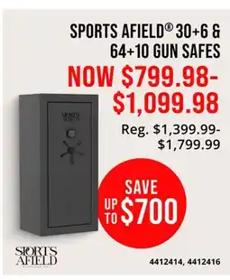 Cabela's SPORTS AFIELD 30 + 6 & 64 + 10 GUN SAFES offer