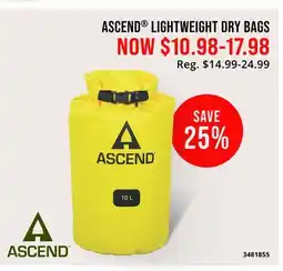 Cabela's ASCEND LIGHTWEIGHT DRY BAGS offer