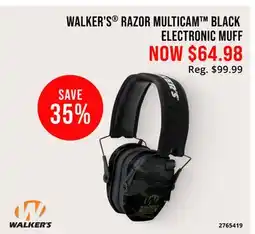 Cabela's WALKER'S RAZOR MULTICAM BLACK ELECTRONIC MUFF offer