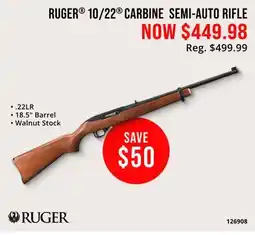 Cabela's RUGER 10/22 CARBINE SEMI-AUTO RIFLE offer