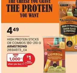 Loblaws ARMSTRONG HIGH PROTEIN STICKS OR COMBOS offer