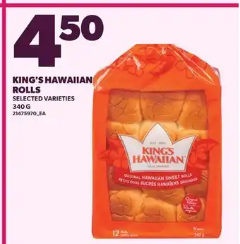 Loblaws KING'S HAWAIIAN ROLLS offer