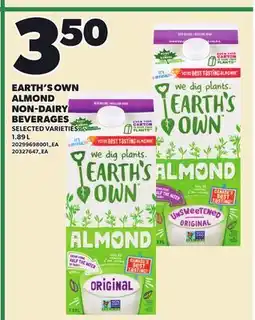Loblaws EARTH'S OWN ALMOND NON-DAIRY BEVERAGES offer
