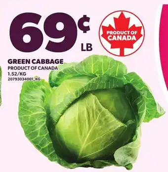 Loblaws GREEN CABBAGE offer