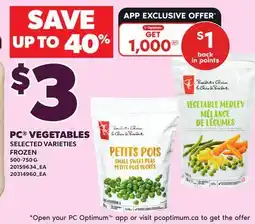 Loblaws PC VEGETABLES offer