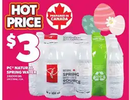 Loblaws PC NATURAL SPRING WATER offer