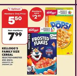 Loblaws KELLOGG'S FAMILY SIZE CEREAL offer