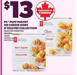 Loblaws PC PUFF PASTRY OR CHEESE HORS D'OEUVRE COLLECTION offer