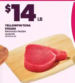 Loblaws YELLOWFIN TUNA STEAKS offer