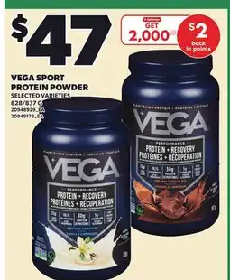 Loblaws VEGA SPORT PROTEIN POWDER, 828/837 G offer