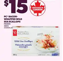 Loblaws PC BACON- WRAPPED WILD SEA SCALLOPS offer