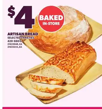 Loblaws ARTISAN BREAD offer