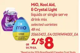 Loblaws MIO, KOOL AID, & CRYSTAL LIGHT offer
